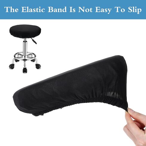 Tyqour 2 PCS Stool Covers Round Fits 11-15 Inch Bar Stool Seat Covers, Barstool Covers Slipcovers, Stool Cushion Round, High Elastic Polyester, Black, Washable Slipcovers for Home Bar Hotel in Kuwait