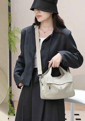 Nylon Top-handle Clutch Purses for Women Small Tote Bag Casual Travel Pouch Lightweight Crossbody Shoulder Handbag Satchels in Saudi Arabia