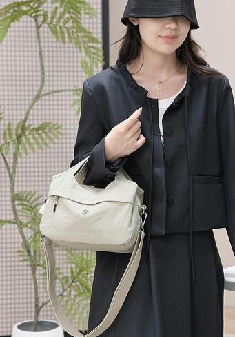 Nylon Top-handle Clutch Purses for Women Small Tote Bag Casual Travel Pouch Lightweight Crossbody Shoulder Handbag Satchels in Saudi Arabia