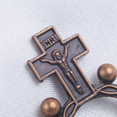 Needzo Pack of 5 Copper Finish Rosary Prayer Loops with Cross, Pocket-Sized, 1.75 Inches in Kuwait
