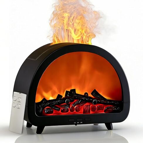 Fireplace Flame Essential Oil Diffuser - 7 Color Ultrasonic Aromatherapy Humidifier with 7-Mode Running Lights, Remote Control, 3 Timer, 200ml Noiseless for Home Bedroom Office (Antique Copper) in Kuwait