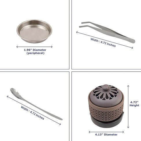 Ceramic Electric Incense Burner with Temperature Control, Timer & Night Light – Bakhoor & Resin Warmer (Brown) in Saudi Arabia