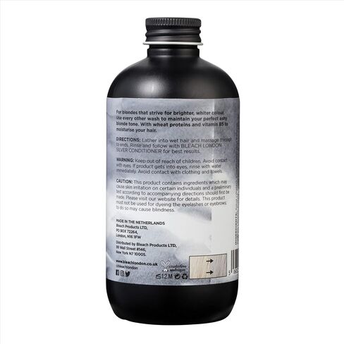 BLEACH LONDON Silver Shampoo - High Pigmented Ashy Silver Rinse, Vegan Cruelty Free, Color Protected Clean, Color Depositing Toning Formula 8.45 fl oz in Kuwait