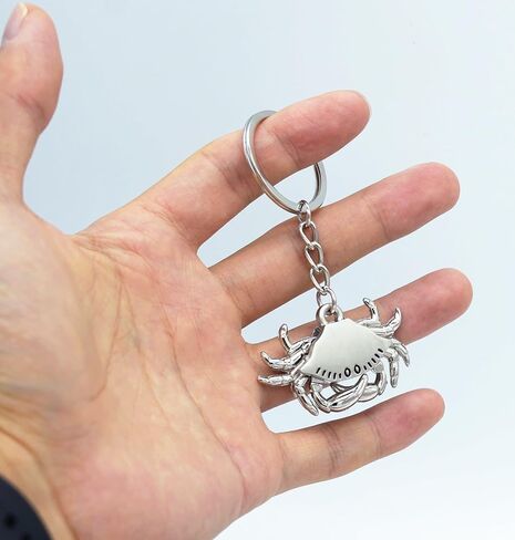 2PCS Crab Keychain Bag Charms Cute Metal Animal Crab Key Chain Ring Gifts for Handbag Purse Men Women Boys Girls in Kuwait