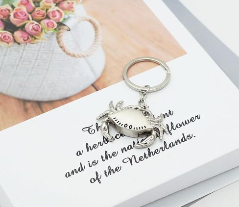 2PCS Crab Keychain Bag Charms Cute Metal Animal Crab Key Chain Ring Gifts for Handbag Purse Men Women Boys Girls in Kuwait