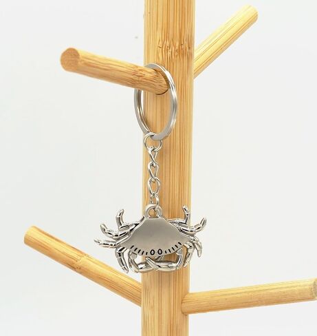 2PCS Crab Keychain Bag Charms Cute Metal Animal Crab Key Chain Ring Gifts for Handbag Purse Men Women Boys Girls in Kuwait