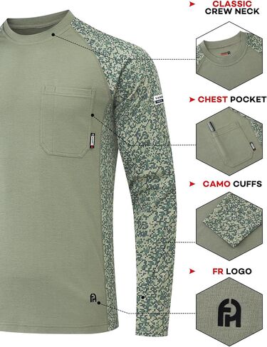FR Shirts for Men 5.5oz Lightweight Fire Resistant Shirts for Men Long Sleeve NFPA2112/CAT2 in Saudi Arabia