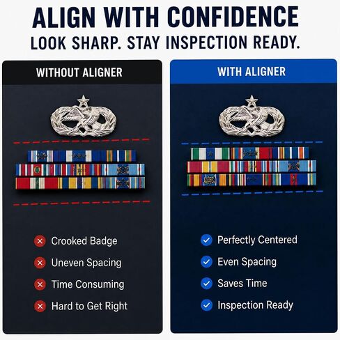 Air Force Ribbon & Badge Aligner Tool – Uniform Measurement Guide for Perfect Placement – Fast, Accurate, Inspection Ready in Saudi Arabia