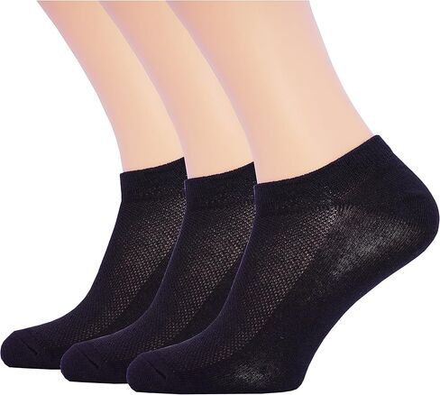 Mens and Womens Ankle Socks - Ultra Thin Breathable Cotton Socks - Dry Fit Running Low Cut Ankle Socks Mesh Athletic Socks 3 Pairs (Black Small) in Saudi Arabia