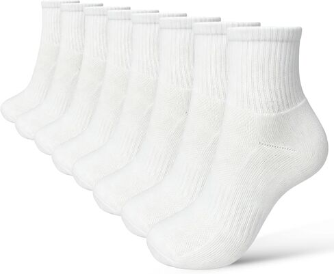 Cotton Ankle Socks 4 Pack,Breathable Moisture Wicking Athletic Socks with Arch Support,Anti Blister Sports Socks in Kuwait