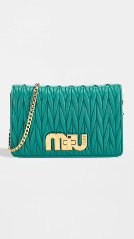 WHAT GOES AROUND COMES AROUND Women's Pre-Loved Green Nappa Wallet On Chain, Green, One Size in Saudi Arabia
