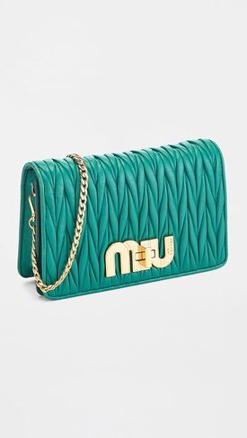 WHAT GOES AROUND COMES AROUND Women's Pre-Loved Green Nappa Wallet On Chain, Green, One Size in Saudi Arabia