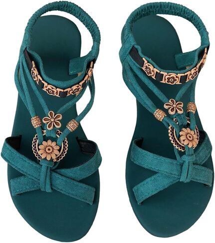 Verdusa Women's Boho Strappy Sandals Open Toe Gladiator Flat Sandals Summer Beach in Kuwait