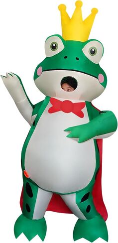 Frog Prince Inflatable Costume Air Blow-up Suit Cosplay Costume for Adult/Halloween, Christmas, Easter, Birthday (Frog Prince) in Saudi Arabia