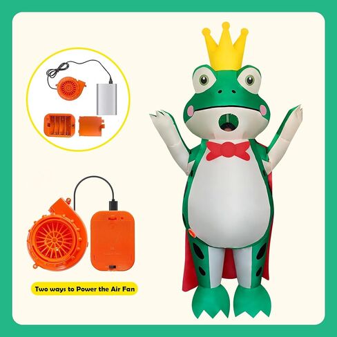 Frog Prince Inflatable Costume Air Blow-up Suit Cosplay Costume for Adult/Halloween, Christmas, Easter, Birthday (Frog Prince) in Saudi Arabia