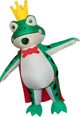 Frog Prince Inflatable Costume Air Blow-up Suit Cosplay Costume for Adult/Halloween, Christmas, Easter, Birthday (Frog Prince) in Saudi Arabia