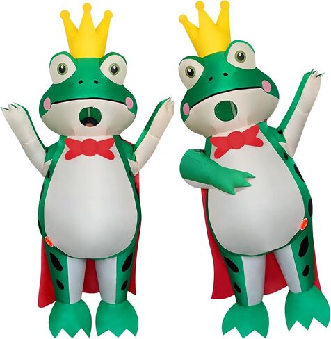 Frog Prince Inflatable Costume Air Blow-up Suit Cosplay Costume for Adult/Halloween, Christmas, Easter, Birthday (Frog Prince) in Saudi Arabia
