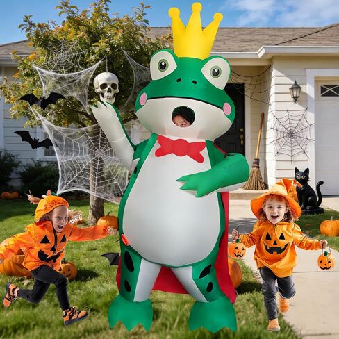 Frog Prince Inflatable Costume Air Blow-up Suit Cosplay Costume for Adult/Halloween, Christmas, Easter, Birthday (Frog Prince) in Saudi Arabia