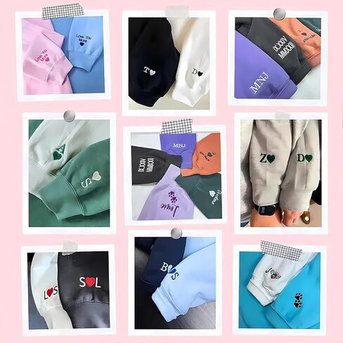 COUPLEHOODIES Custom Embroidered Couple Sweatshirts with Wreath Heart – Gift for Christmas Anniversary Valentines Day (Style) in Saudi Arabia