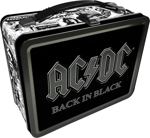 AQUARIUS AC/DC Back in Black Fun Box 8.6x6.8 بوصة - حاوية تنظيم تخزين من القصدير الصخري هدية قابلة للجمع للمراهقين والبالغين ومحبي الموسيقى in Kuwait