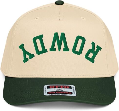 NX1 Upside Down Rowdy 2 Tone Hat Embroidered Mid Crown Curved Bill Snapback Cap for Men and Women in Kuwait