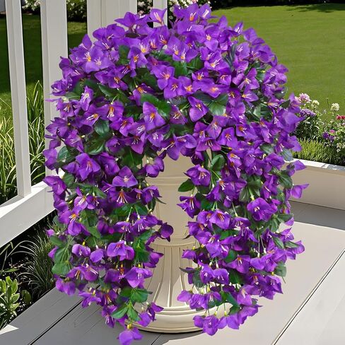 Ouddy Decor 3 Pcs Artificial Hanging Bougainvillea Flowers for Outdoors, Fake Hanging Plants Silk Flowers Long Trailing Vines UV Resistant for Planter Porch Patio Balcony Home Decor, Fuchsia in Saudi Arabia