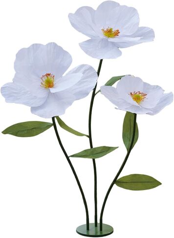 Giant Artificial Flowers for Decoration with Stand,Large Floor Standing Paper Flowers for Commercial Display,Event Wedding Backdrop Retail Window Decor & Party Home Garden Decor (Champagne) in Saudi Arabia