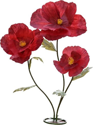 Giant Artificial Paper Flowers for Decoration with Stand,Tall Artificial Bloom for Wedding Backdrop, Event Decoration, Party Stage Decor, Photo Prop, Store Display & Home Accent (red) in Saudi Arabia