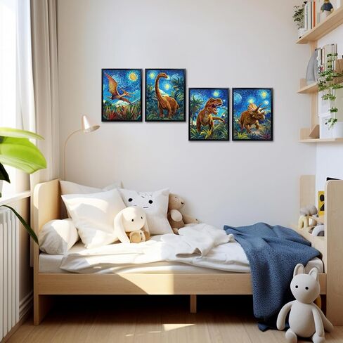 Framed Dinosaur Wall Art Kids Dino Bathroom Decor in Saudi Arabia