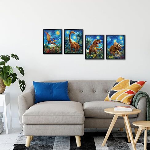 Framed Dinosaur Wall Art Kids Dino Bathroom Decor in Saudi Arabia