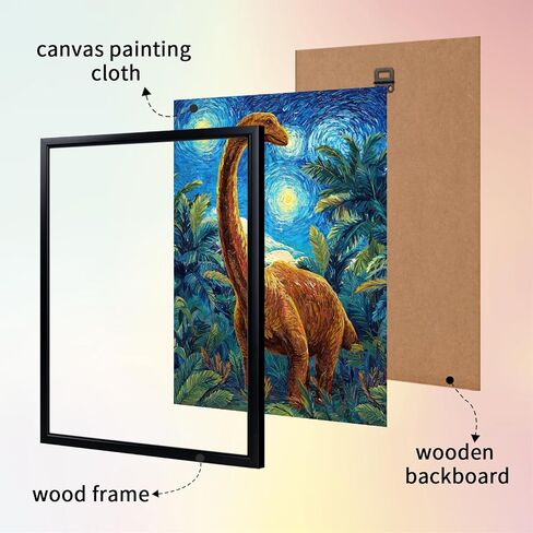 Framed Dinosaur Wall Art Kids Dino Bathroom Decor in Saudi Arabia