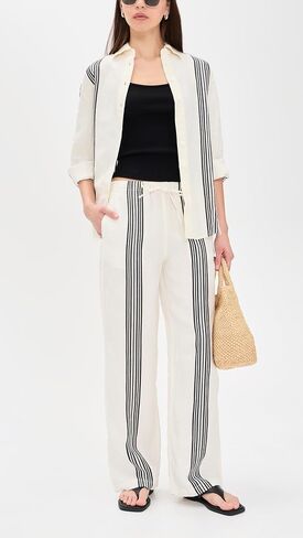 بنطال Madewell نسائي من الكتان سهل الارتداء in Kuwait