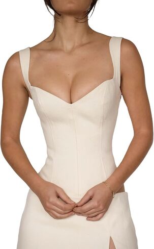 Women's Lace Mesh Bustier Fish Boned Push Up Sheer Spaghetti Straps Going Out Corset Crop Top Cami Y2k Streetwear in Kuwait