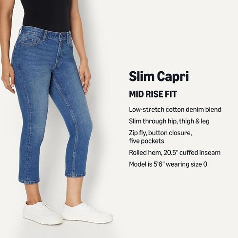Amazon Essentials Women's Low Stretch Slim-Fit Mid-Rise Capri Jean in Kuwait