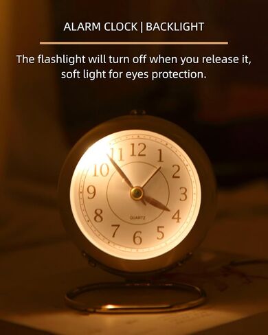 3 Inches Analog Alarm Clocks Retro Backlight Cute Simple Design with Night Light Silent Non-Ticking Battery Operated [Purple] in Saudi Arabia