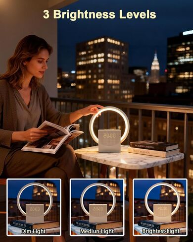Wake Up Light Sunrise Alarm Clock for Heavy Sleepers Adults,White Noise Sound Machine with 8 Natural Sounds,Digital Alarm Clock with 3-Level Lighting,30/60/90 Timer,Snooze,USB Charger Port in Saudi Arabia