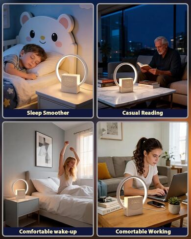Wake Up Light Sunrise Alarm Clock for Heavy Sleepers Adults,White Noise Sound Machine with 8 Natural Sounds,Digital Alarm Clock with 3-Level Lighting,30/60/90 Timer,Snooze,USB Charger Port in Saudi Arabia