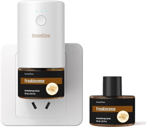 Plug-in Air Freshener for Home, Waterless Essential Oil Diffuser for Bedroom and Bathroom, Non-Toxic Formula for Pets and Nursery, 120 Days Runtime, Refillable Frankincense(Charcoal Black) in Saudi Arabia