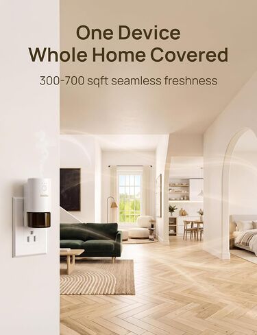 Plug-in Air Freshener for Home, Waterless Essential Oil Diffuser for Bedroom and Bathroom, Non-Toxic Formula for Pets and Nursery, 120 Days Runtime, Refillable Frankincense(Charcoal Black) in Saudi Arabia
