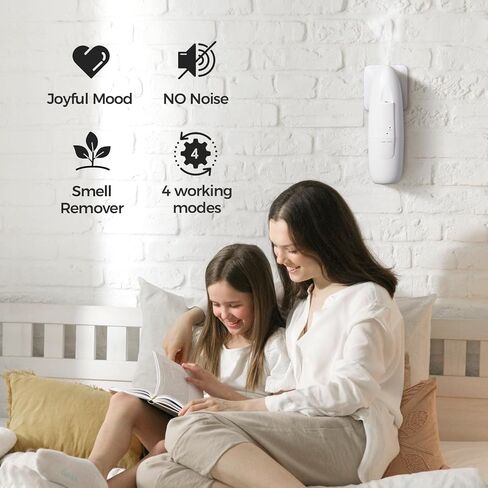 Plug in Smart Waterless Diffuser, Coverage up to 500 SqFt Waterless Essential Oil Diffuser -in Cold Air Aroma Diffuser, Home Scenting for Office & Bedroom, Easy Waterless Diffuser,White,100ml in Saudi Arabia