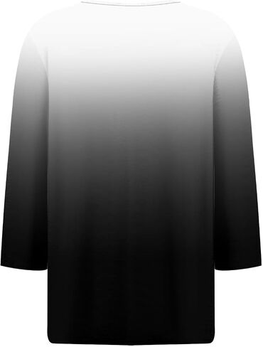 Womens Tops 3/4 Sleeve Henley Shirts for Women Three Quarter Sleeve Tshirts Summer Outfits Fashion Clothing in Kuwait