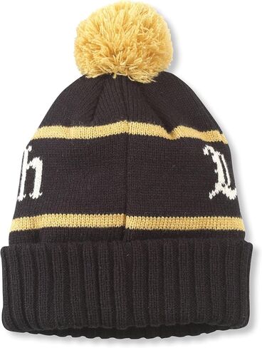 AMERICAN NEEDLE Unisex Liquid Death Pillow Line Knit Pom Beanie (23012A-LDEATH-BLGL) Black/Gold in Kuwait