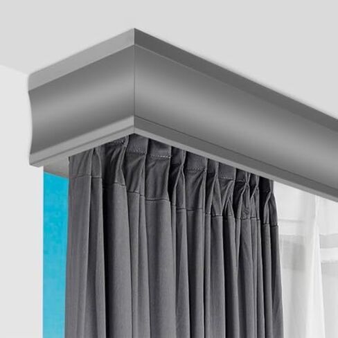 Aluminum Alloy Curtain Tracks,Double Layer Curtain Track - Top-Mounted Sliding System with Baffle, 3-in-1 Adjustable Design for Easy Installation, Perfect for Home & Office Decor in Saudi Arabia
