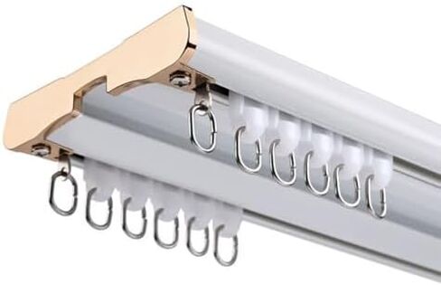 Aluminum Alloy Curtain Tracks,Heavy-Duty Double-Layer Aluminum Alloy Ceiling Curtain Track for Living Room, Bathroom & Bedroom Partitions - Durable, Versatile & Easy to Install in Saudi Arabia