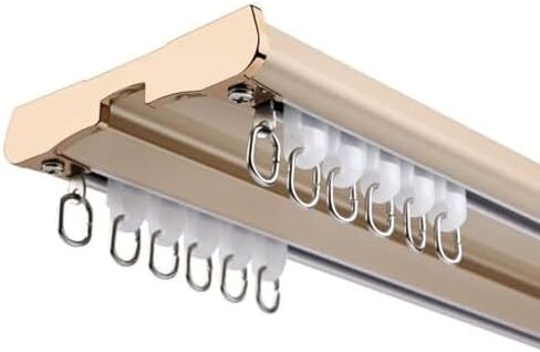 Aluminum Alloy Curtain Tracks,Heavy-Duty Double-Layer Aluminum Alloy Ceiling Curtain Track for Living Room, Bathroom & Bedroom Partitions - Durable, Versatile & Easy to Install in Kuwait