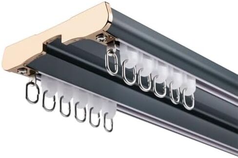 Aluminum Alloy Curtain Tracks,Heavy-Duty Double-Layer Aluminum Alloy Ceiling Curtain Track for Living Room, Bathroom & Bedroom Partitions - Durable, Versatile & Easy to Install in Kuwait