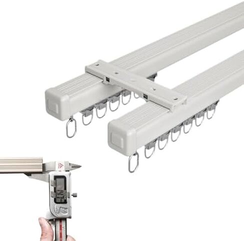 Aluminum Alloy Curtain Tracks,Heavy-Duty Aluminum Alloy Curtain Track, Ceiling/Wall-Mounted, Ideal for Living Room & Bedroom Partitions, Carbonized White Finish, Durable & Stylish Divider So in Kuwait