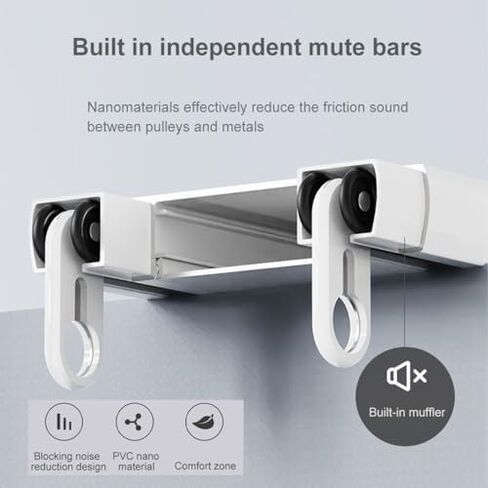 Aluminum Alloy Curtain Tracks,Heavy-Duty Ceiling Curtain Track Set for Living Rooms & Bathrooms, Silent Smooth Operation, Double-Layer Curtains, Easy Installation, Durable & Stylish Home Dec in Kuwait