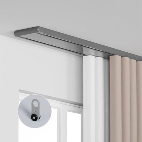 Aluminum Alloy Curtain Tracks,Heavy-Duty Ceiling Curtain Track Set for Living Rooms & Bathrooms, Silent Smooth Operation, Double-Layer Curtains, Easy Installation, Durable & Stylish Home Dec in Kuwait