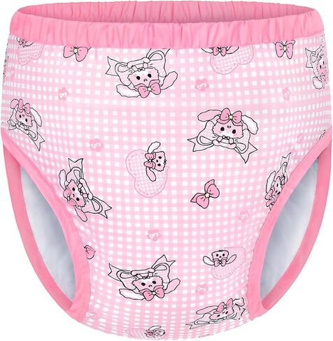 Littleforbig Soft Silky Underwear Comfortable Washable Reusable Waterproof Adult Training Pants - Bunnies & Bows Usagi M in Kuwait